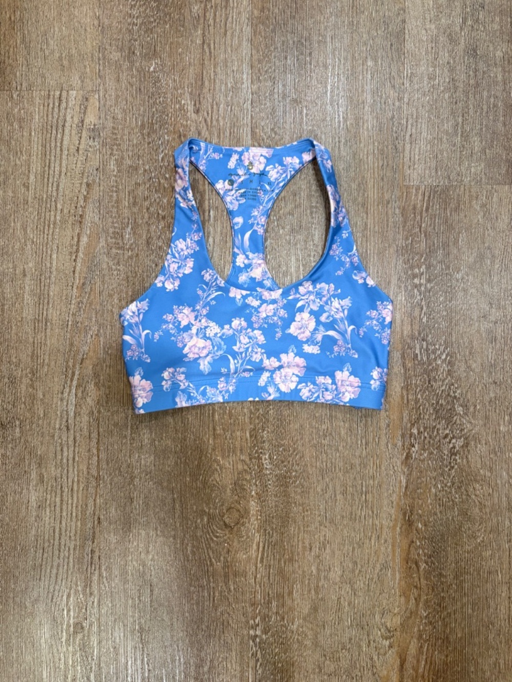 Spiritual Gangster Blue Floral Matching Set - Racerback Sports Bra & Leggings - Picture 5 of 8